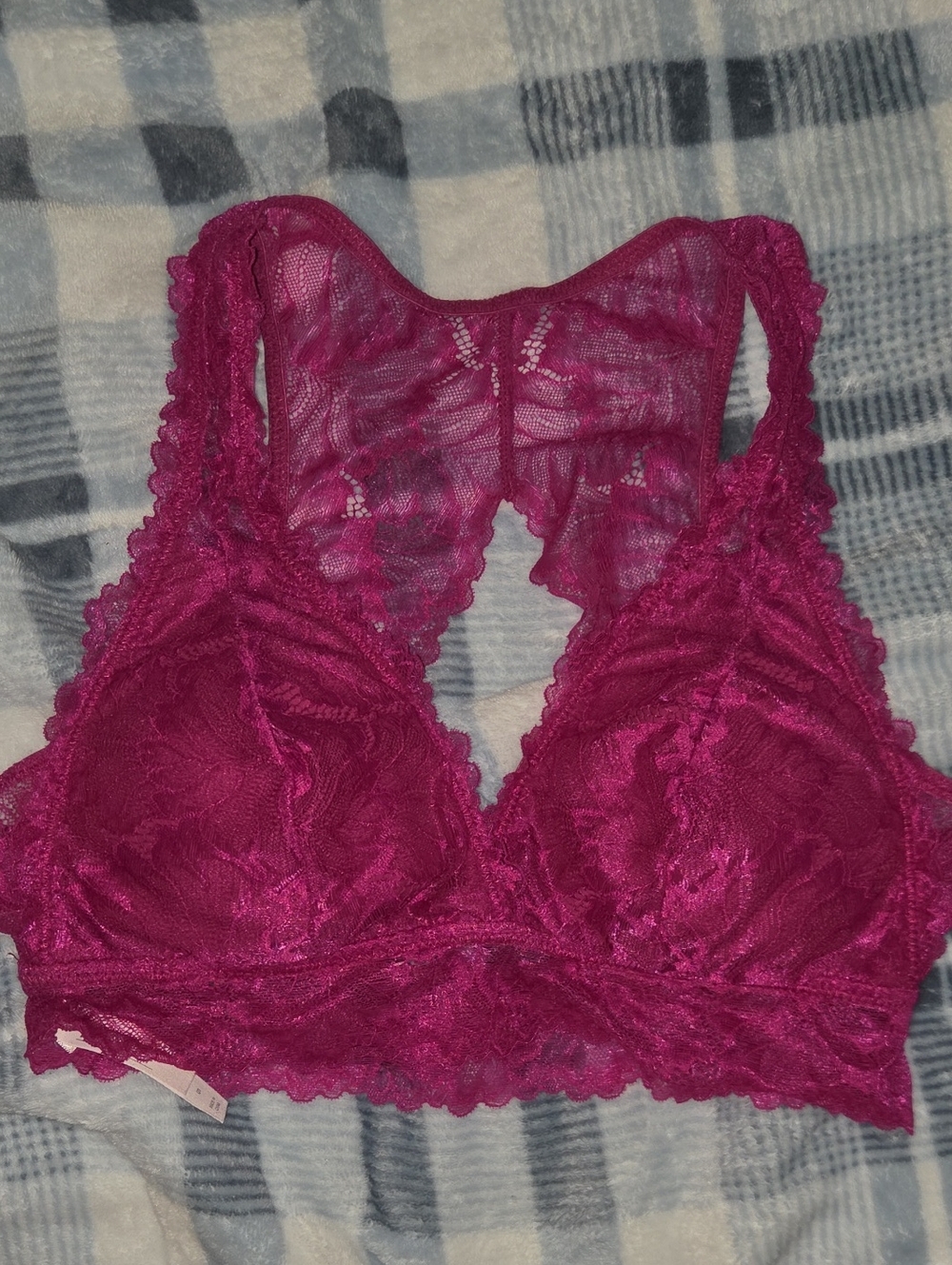 Auden Lace Racerback Bralette - Fuchsia